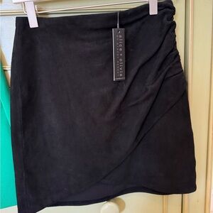 NWT suede black Alice and Olivia mini skirt